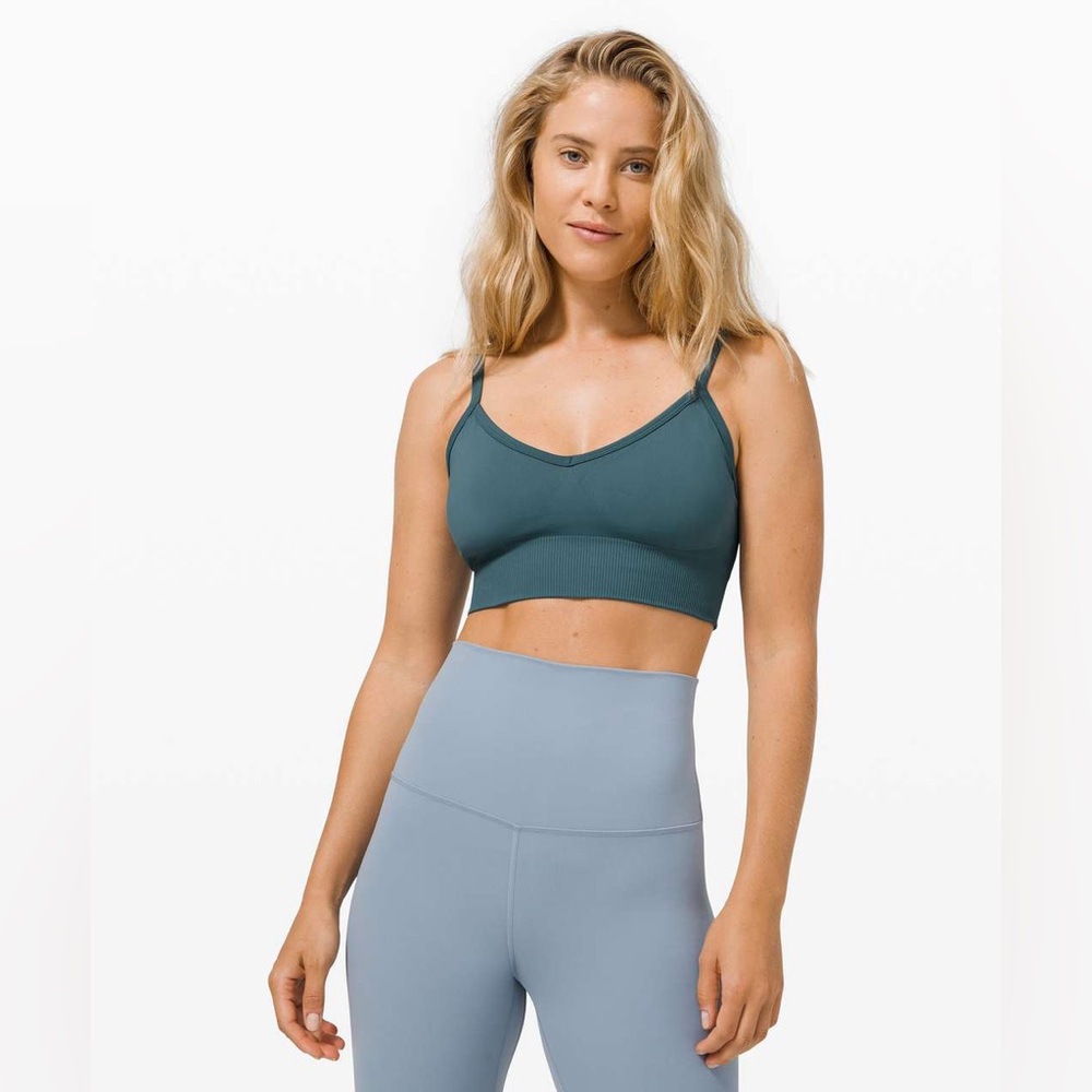 Lululemon Ebb To Street Align Reversible Teal Bra Size 6